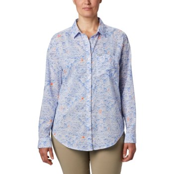 Columbia PFG Sun Drifter II Long Sleeve, Camisa Azules Para Mujer | 620154-LNZ